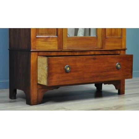Edwardianischer antiker Mahagoni Kleiderschrank britisch ca 1890