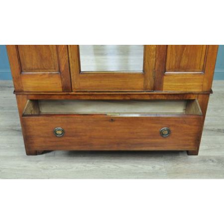 Edwardianischer antiker Mahagoni Kleiderschrank britisch ca 1890