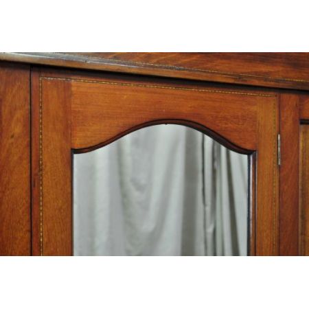 Edwardianischer antiker Mahagoni Kleiderschrank britisch ca 1890