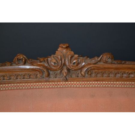 Französisches Sofa Nussbaum Stoff Couch antik ca 1890