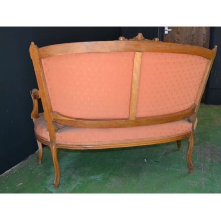 Französisches Sofa Nussbaum Stoff Couch antik ca 1890