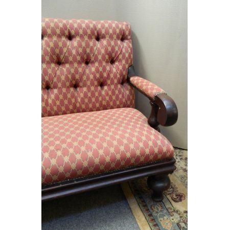 Antikes britisches Sofa Mahagoni Stoffsofa Couch ca 1880