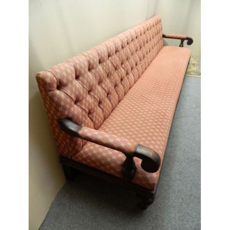 Antikes britisches Sofa Mahagoni Stoffsofa Couch ca 1880