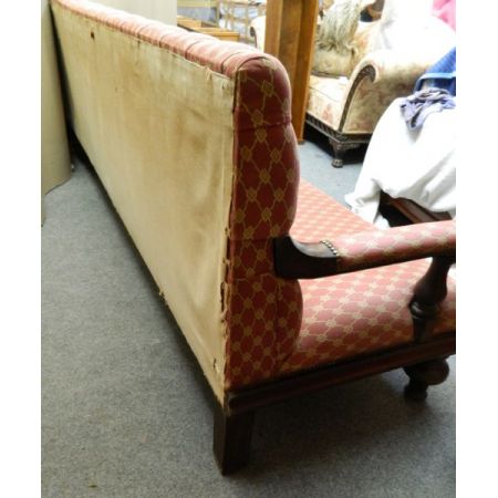 Antikes britisches Sofa Mahagoni Stoffsofa Couch ca 1880