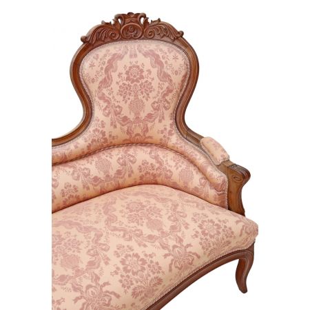 Antikes französisches Nussbaum Sofa Stoff Couch ca 1890