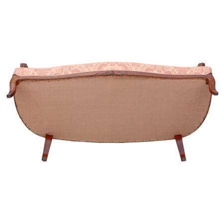 Antikes französisches Nussbaum Sofa Stoff Couch ca 1890