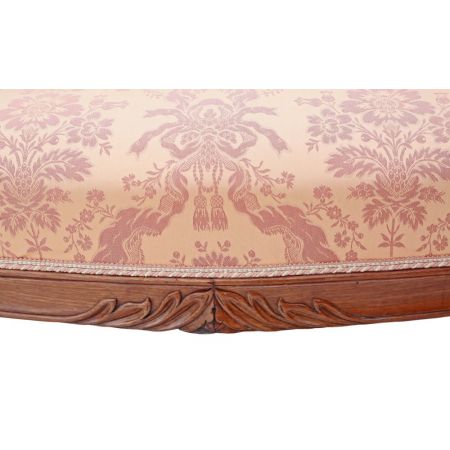 Antikes französisches Nussbaum Sofa Stoff Couch ca 1890