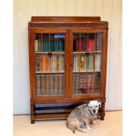 Antiker britischer Eichen Bücherschrank ca 1920