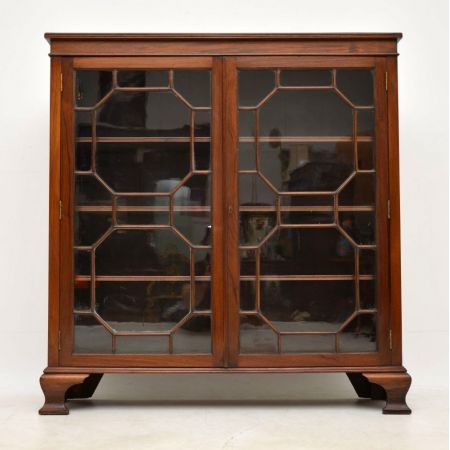 Edwardianischer antiker Mahagoni Bücherschrank Vitrine britisch ca 1900