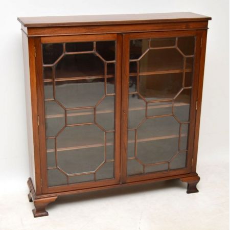 Edwardianischer antiker Mahagoni Bücherschrank Vitrine britisch ca 1900