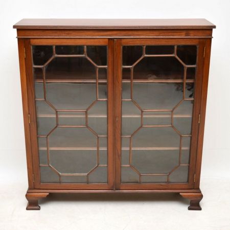 Edwardianischer antiker Mahagoni Bücherschrank Vitrine britisch ca 1900