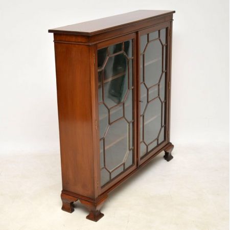 Edwardianischer antiker Mahagoni Bücherschrank Vitrine britisch ca 1900