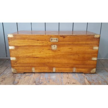 Antike britische Massivholz Truhe ca 1870