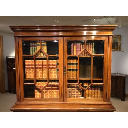 Edwardianischer antiker Bücherschrank Nussbaum englisch ca 1900