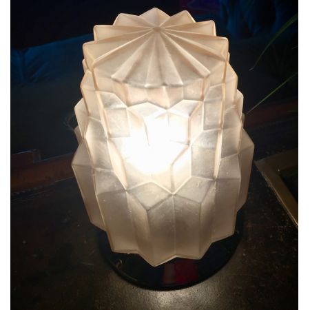 Antike Art Deco Kristallglas Tischlampe Deckenleuchte englisch ca 1930