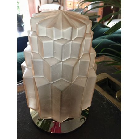 Antike Art Deco Kristallglas Tischlampe Deckenleuchte englisch ca 1930