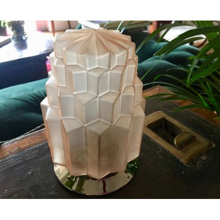 Antike Art Deco Kristallglas Tischlampe Deckenleuchte englisch ca 1930