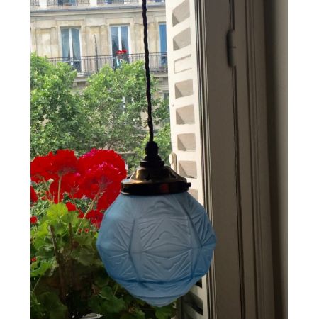 Antike britische Art Deco Deckenlampe Glas Deckenleuchte ca 1930