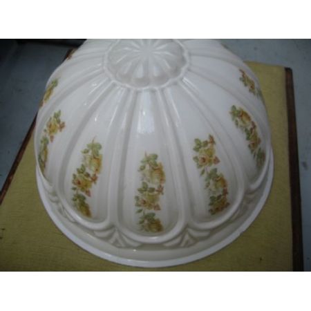 Antiker britischer Lampenschirm Milchglas Messing ca 1920