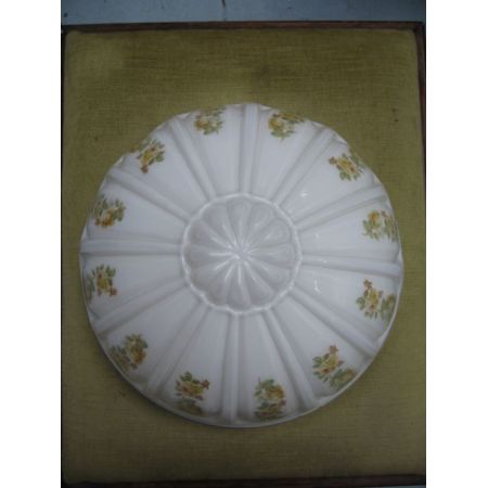 Antiker britischer Lampenschirm Milchglas Messing ca 1920