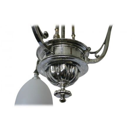 Edwardianische antike Deckenlampe Chrom Messing britisch ca 1890
