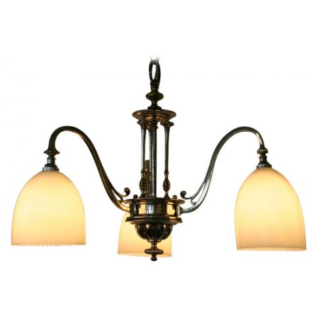 Edwardianische antike Deckenlampe Chrom Messing britisch ca 1890
