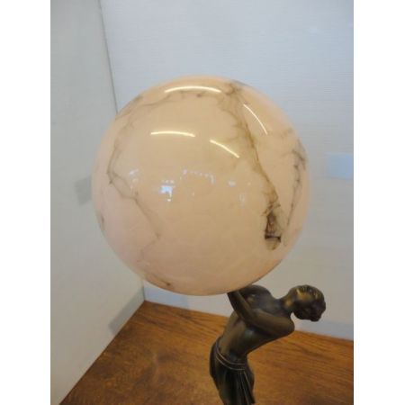 Antike britische Art Deco Lampe Figur Tischlampe Skulptur ca 1930