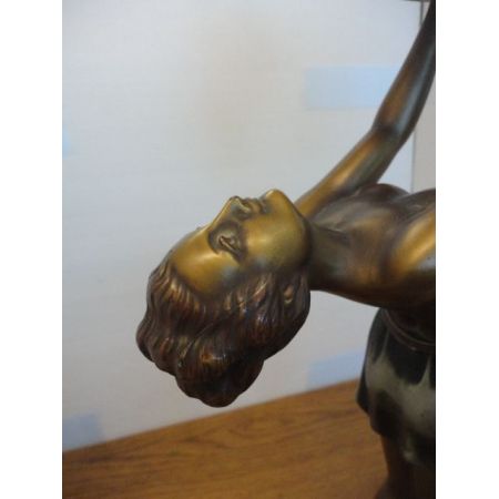 Antike britische Art Deco Lampe Figur Tischlampe Skulptur ca 1930