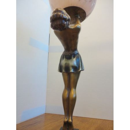 Antike britische Art Deco Lampe Figur Tischlampe Skulptur ca 1930