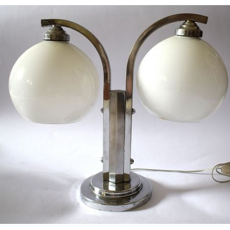 Antike Art Deco Tischlampe Chrom Tischleuchte britisch ca 1930