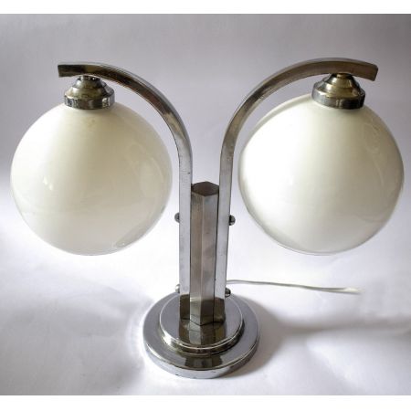 Antike Art Deco Tischlampe Chrom Tischleuchte britisch ca 1930