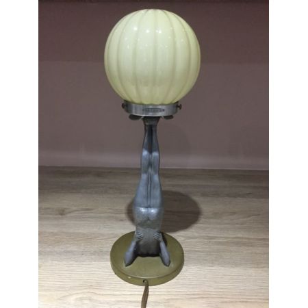Antike Art Deco Tischlampe Skulptur Figur britisch ca 1930
