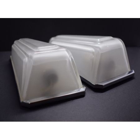 Antike britische Art Deco Wandlampen Glas Chrom ca 1930