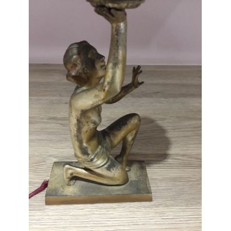 Antike britische Art Deco Tischleuchte Figur ca 1930