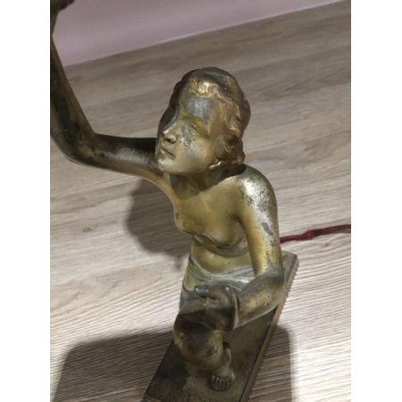 Antike britische Art Deco Tischleuchte Figur ca 1930