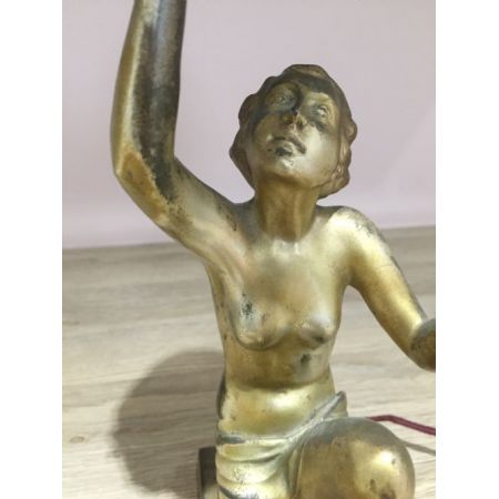 Antike britische Art Deco Tischleuchte Figur ca 1930