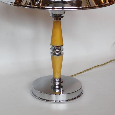 Antike britische Art Deco Tischlampen Chrom ca 1930