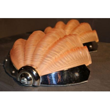 Antike Art Deco Wandlampen Glas Chrom britisch ca 1930