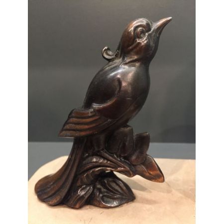 Antike Art Deco Tischlampe Skulptur Figur Marmor französisch ca 1930