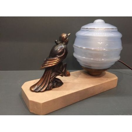 Antike Art Deco Tischlampe Skulptur Figur Marmor französisch ca 1930