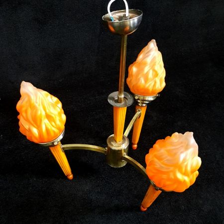 Antike Art Deco Deckenleuchte Kronleuchter britisch ca 1930