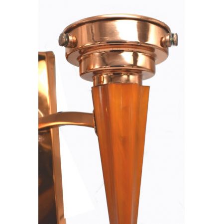 Antike Art Deco Wandlampen Bekalit Kupfer britisch ca 1930