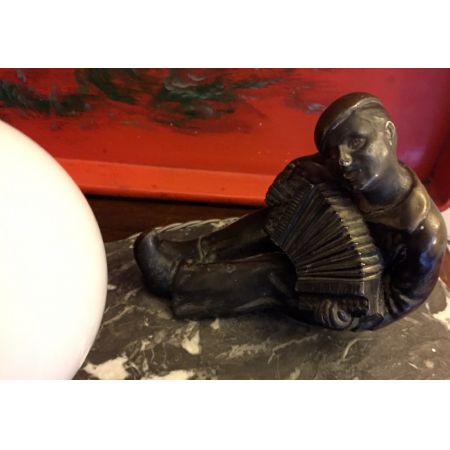 Antike britische Art Deco Tischlampe Bronze Skulptur Figur ca 1920