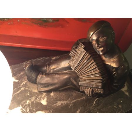 Antike britische Art Deco Tischlampe Bronze Skulptur Figur ca 1920