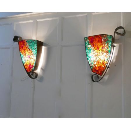 Antike britische Art Deco Wandlampen Kupfer ca 1920