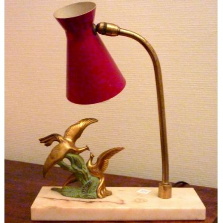 Antike Art Deco Schreibtischlampe Tischlampe Figur Marmor Toleware britisch ca 1930