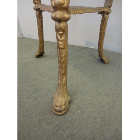 Antiker viktorianischer Tisch Gusseisen vergoldet Mahagoni britisch ca 1880