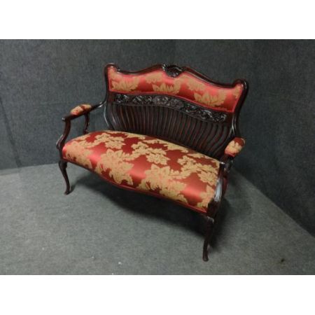 Antikes britisches Mahagoni Sofa Stoffsofa Couch ca 1900
