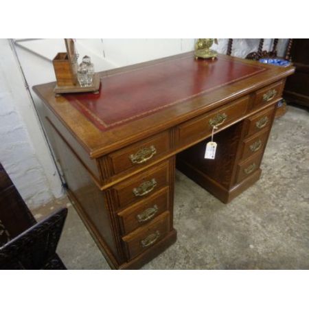 Antiker britischer Eichen Schreibtisch edwardianisch ca 1890