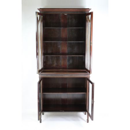 Edwardianischer antiker Mahagoni Bücherschrank britisch ca 1910